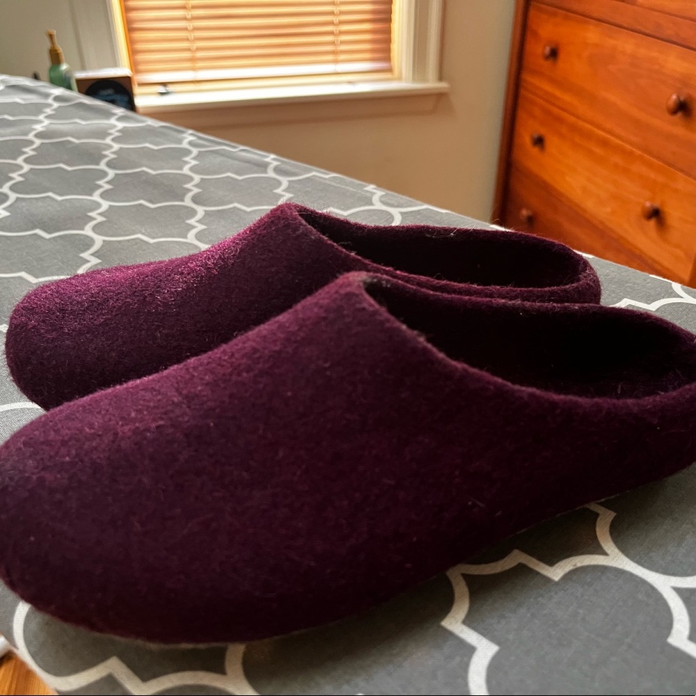 Kyrgies Wool Low-Back slipper Plum size 37